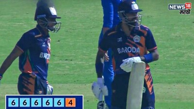 Hardik Pandya Century In Vijay Hazare trophy smash 5 sixes in row