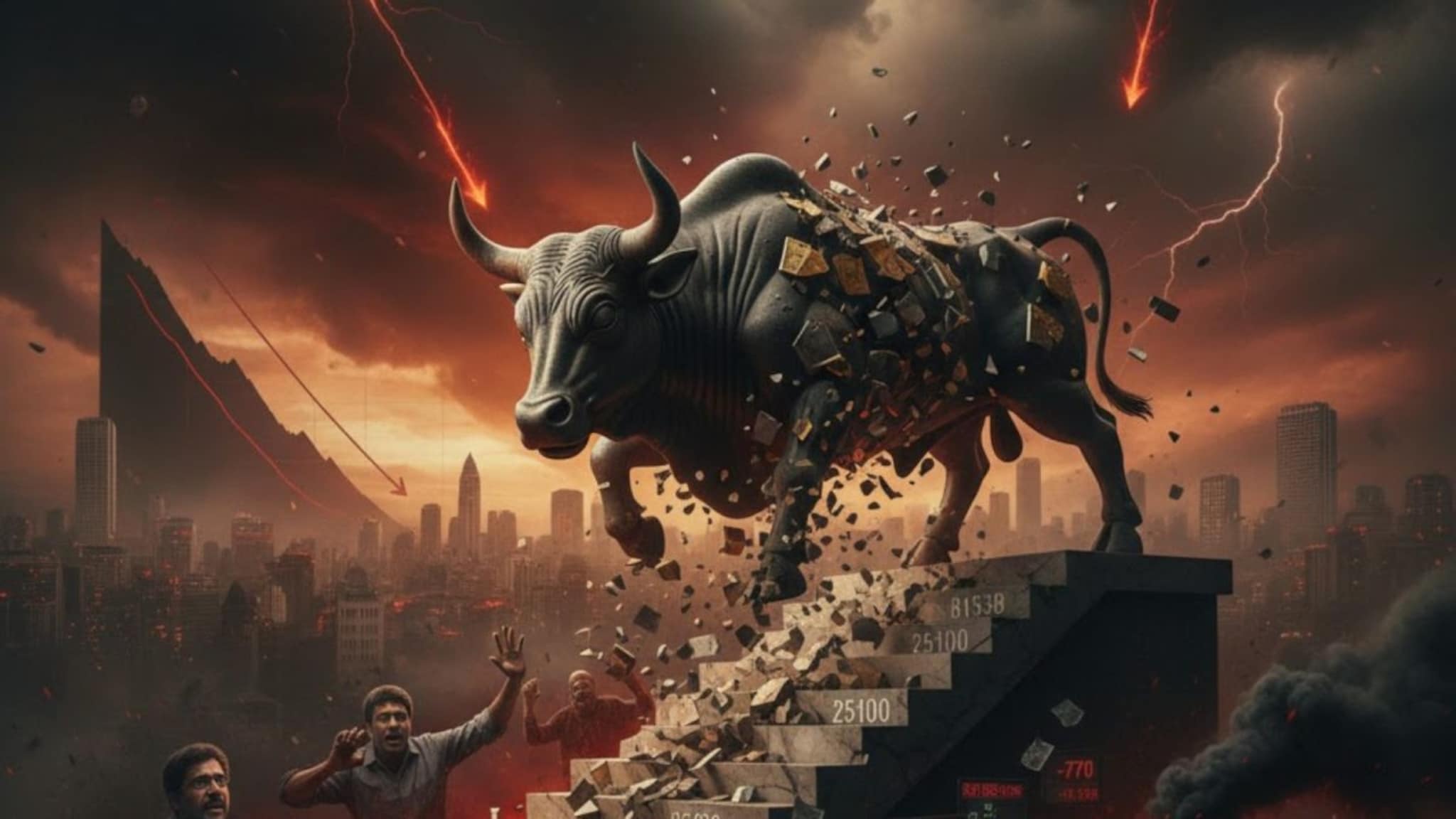 दलाल स्ट्रीटवर 'ब्लॅक फ्रायडे', गुंतवणूकदारांचे 6.90 लाख कोटी बुडाले; शेअर्स पत्त्यांसारखे का कोसळले? जाणून घ्या 7 मोठी कारणे