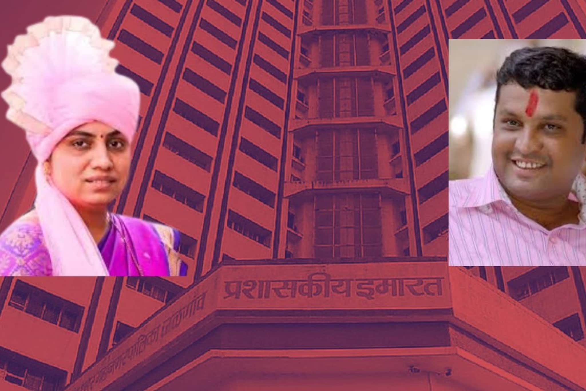 जळगावमध्ये महाजनांचा डंक्का, नवरा बायकोने उधळला विजयी गुलाल