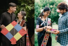 Makar Sankranti Couple Photo : लग्नानंतरच्या पहिल्या मकरसंक्रांतीच्या फोटोसाठी हटके कपल पोझ, आताच पाहून ठेवा