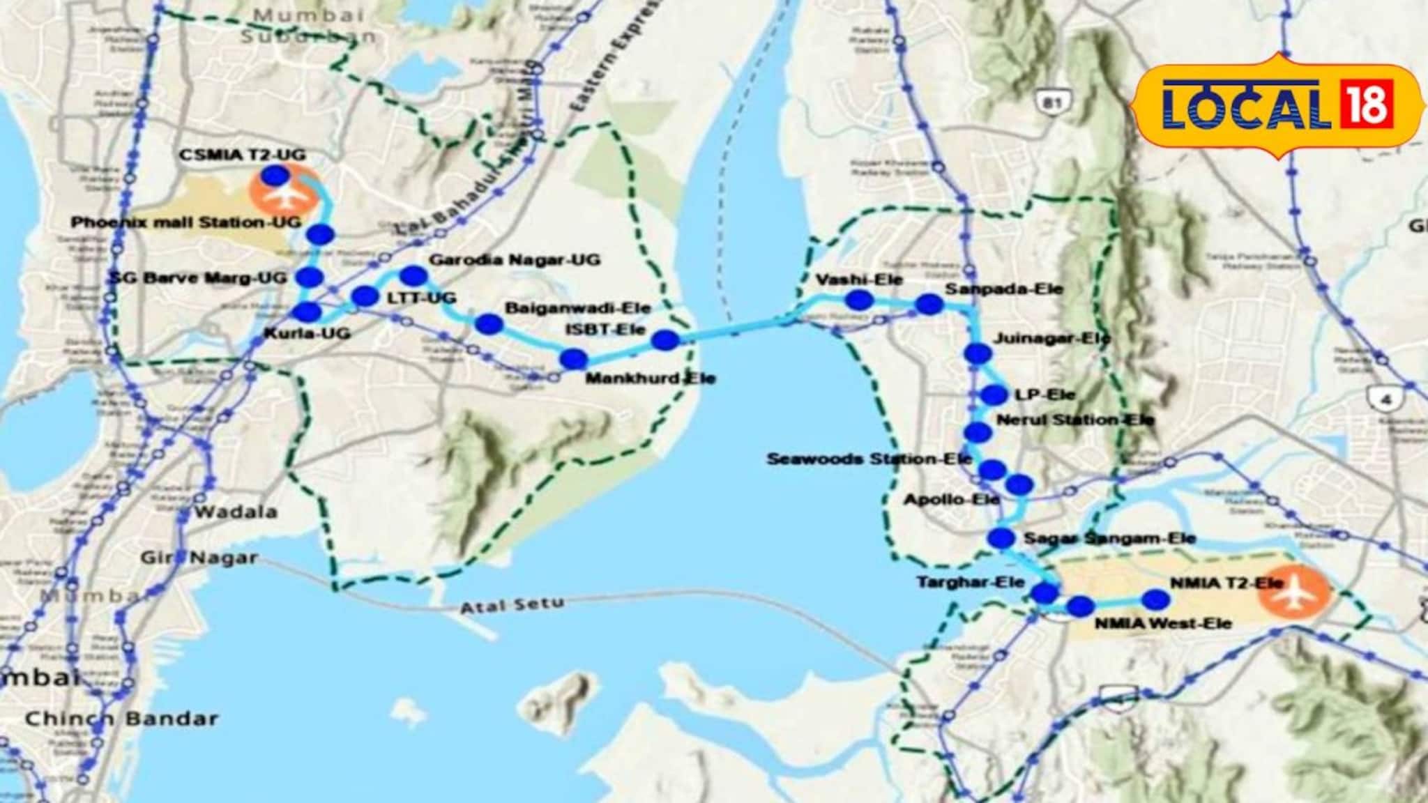 मुंबई आणि नवी मुंबई विमानतळाला जोडणाऱ्या मेट्रो मार्गावर असतील 'ही' स्थानके