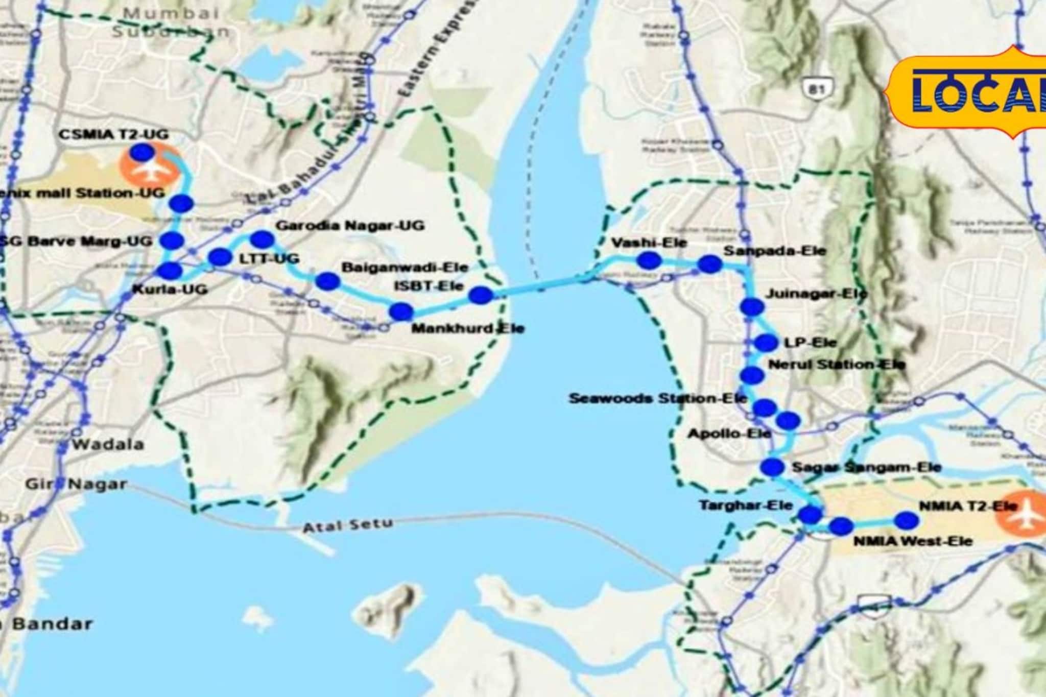 मुंबई आणि नवी मुंबई विमानतळाला जोडणाऱ्या मेट्रो मार्गावर असतील 'ही' स्थानके