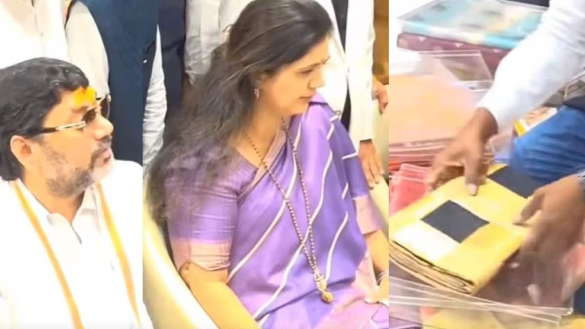 ही साडी नको, ती दाखवा... पंकजा कन्फ्यूज, बहिणीसाठी धनंजय मुंडेंची साडी खरेदी