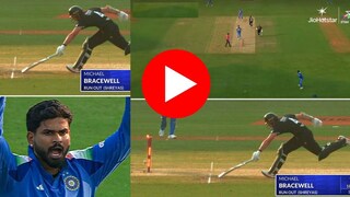Shreyas Iyer Run out Michael Bracewell