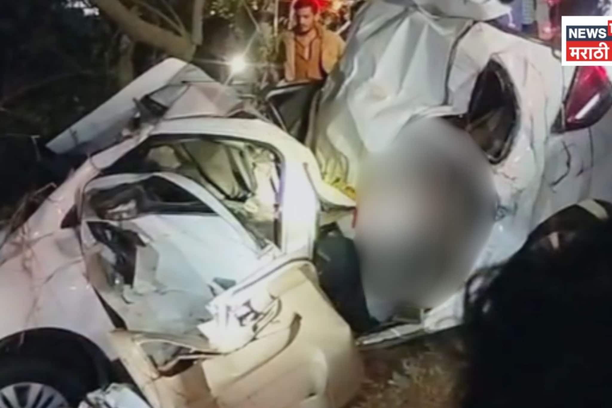 अक्कलकोटला निघालेल्या पनवेलच्या भाविकांवर काळाचा घाला! कारचा चक्काचूर, ५ जण ठार