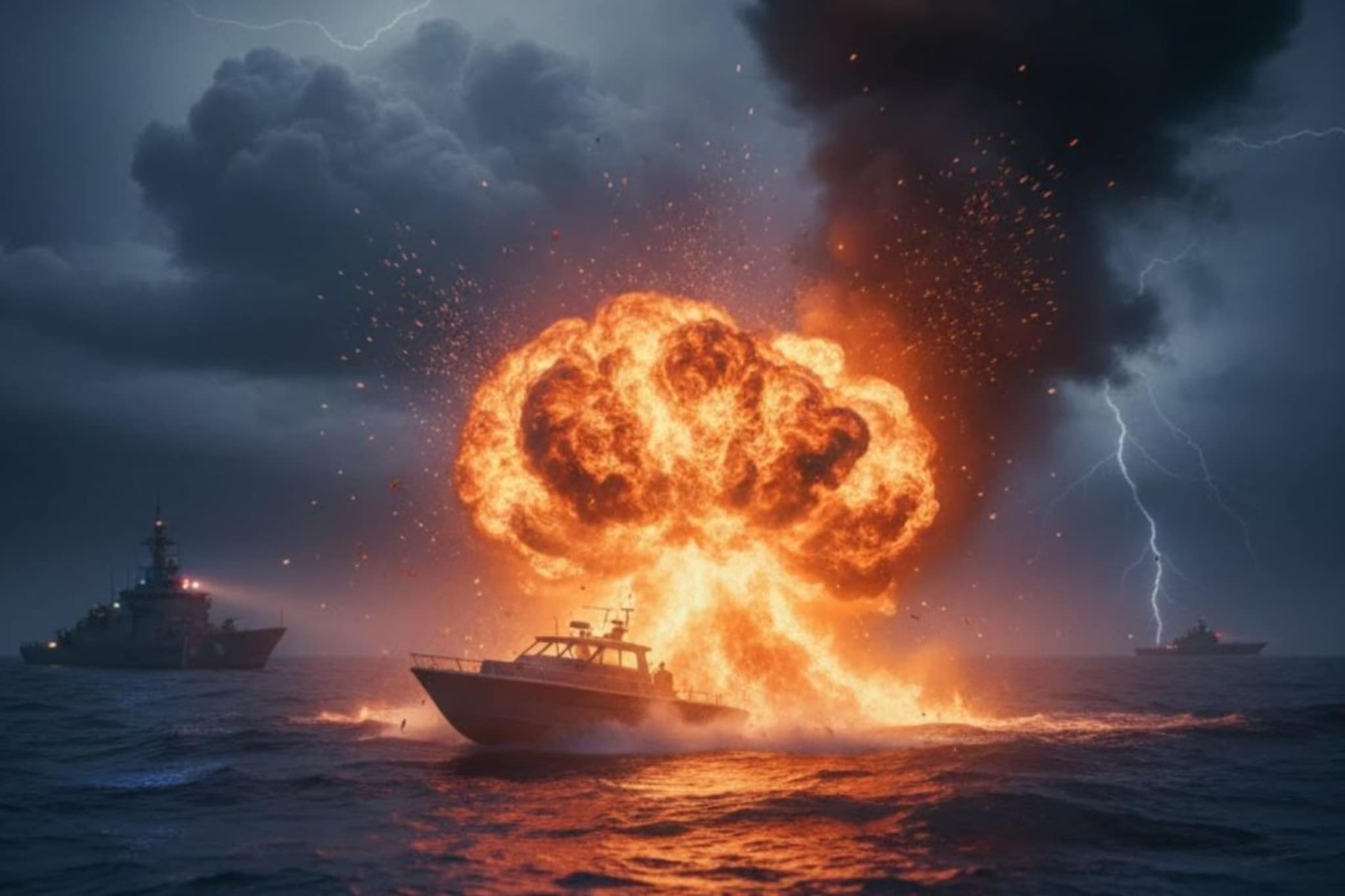 अमेरिकेचा थेट हल्ला, बॉम्बहल्ल्यात जहाज क्षणात आगीचा गोळा बनलं;117 जणांचा मृत्यू