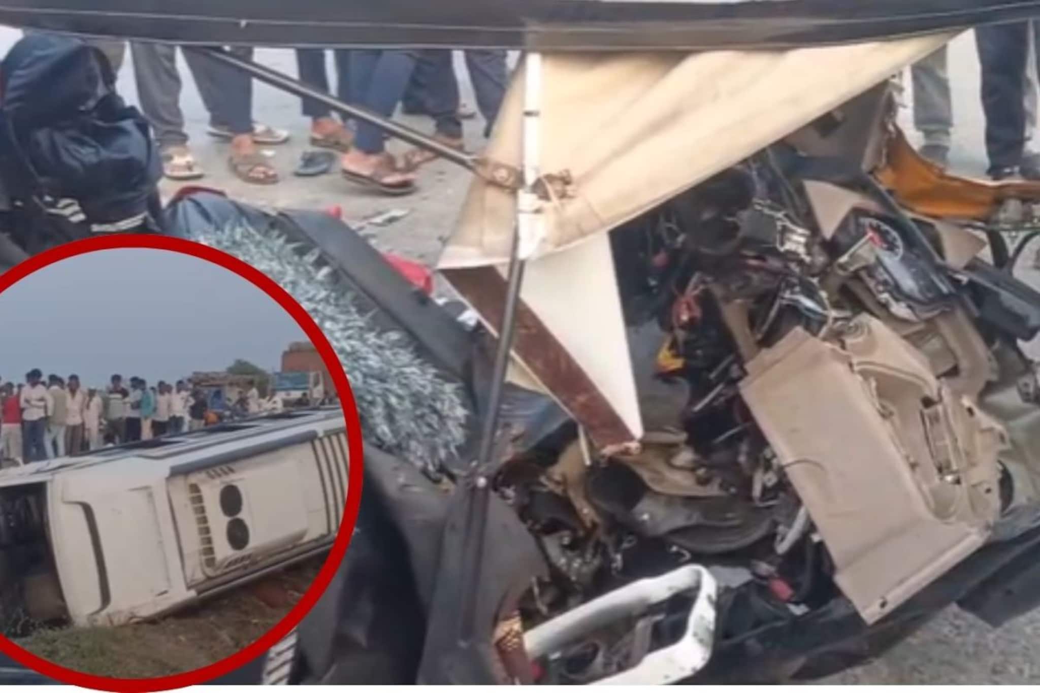 शनीशिंगणापूर रस्त्यावर भीषण अपघात, ट्रॅव्हलरने रिक्षाला उडवले; 5 जणांचा मृत्यू शनीशिंगणापूर रस्त्यावर भीषण अपघात, ट्रॅव्हलरने रिक्षाला उडवले; 5 जणांचा मृत्यू