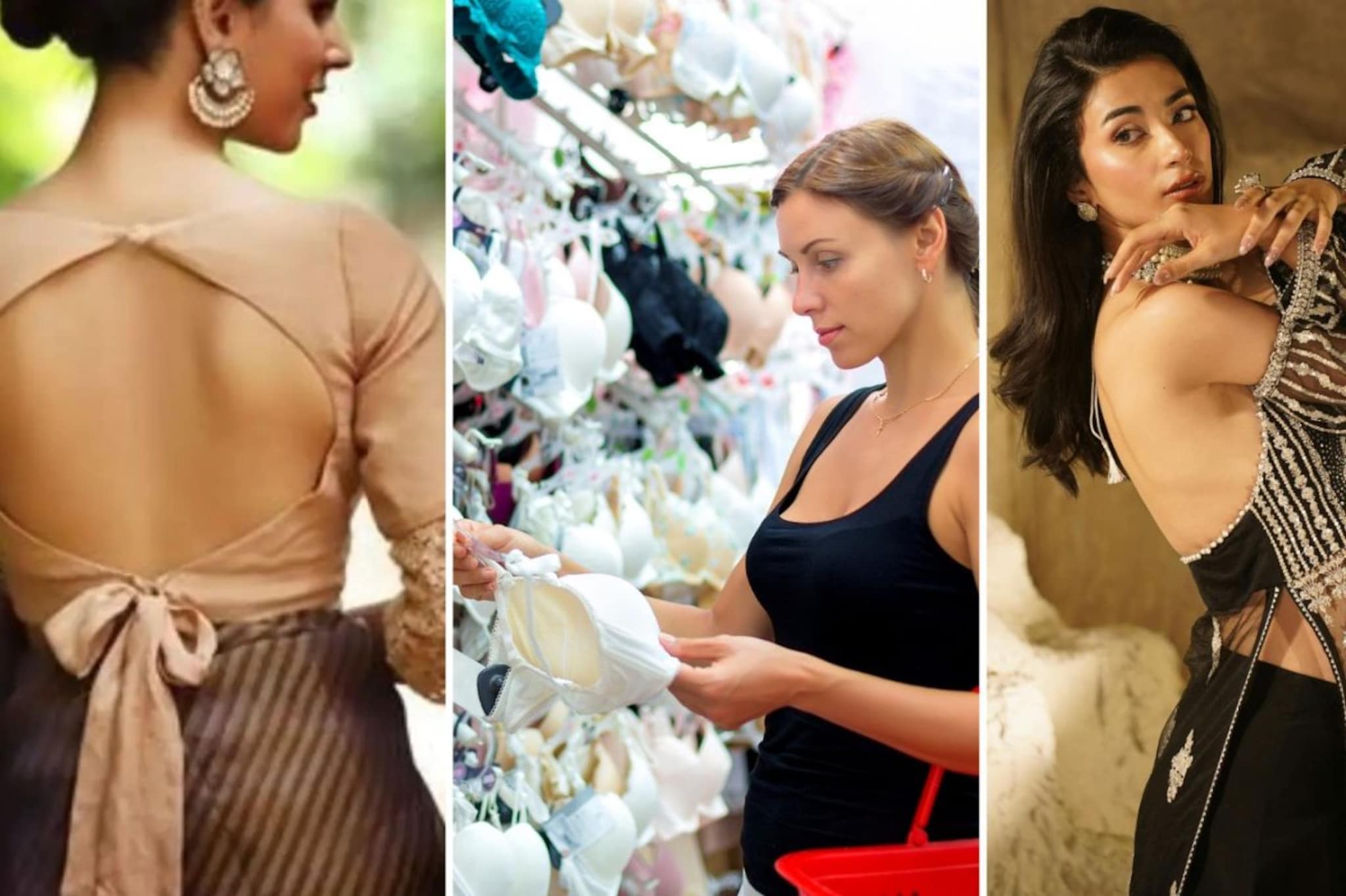 स्टायलिश बॅकलेस, डोरीच्या ब्लाउजसाठी कोणती ब्रा योग्य? पाहा परफेक्ट कॉम्बिनेशन्स स्टायलिश बॅकलेस, डोरीच्या ब्लाउजसाठी कोणती ब्रा योग्य? पाहा परफेक्ट कॉम्बिनेशन्स