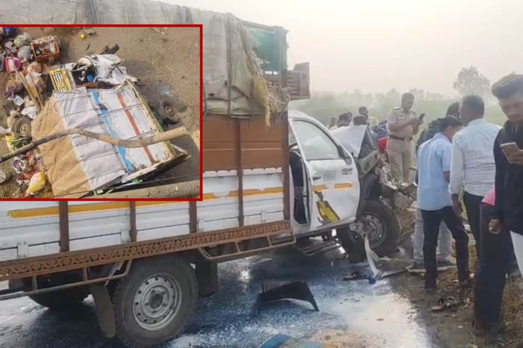 धावत्या गाडीची स्टेरिंग तुटली, पीकअप थेट पुलावरून कोसळलं, जळगावात भीषण अपघात धावत्या गाडीची स्टेरिंग तुटली, पीकअप थेट पुलावरून कोसळलं, जळगावात भीषण अपघात