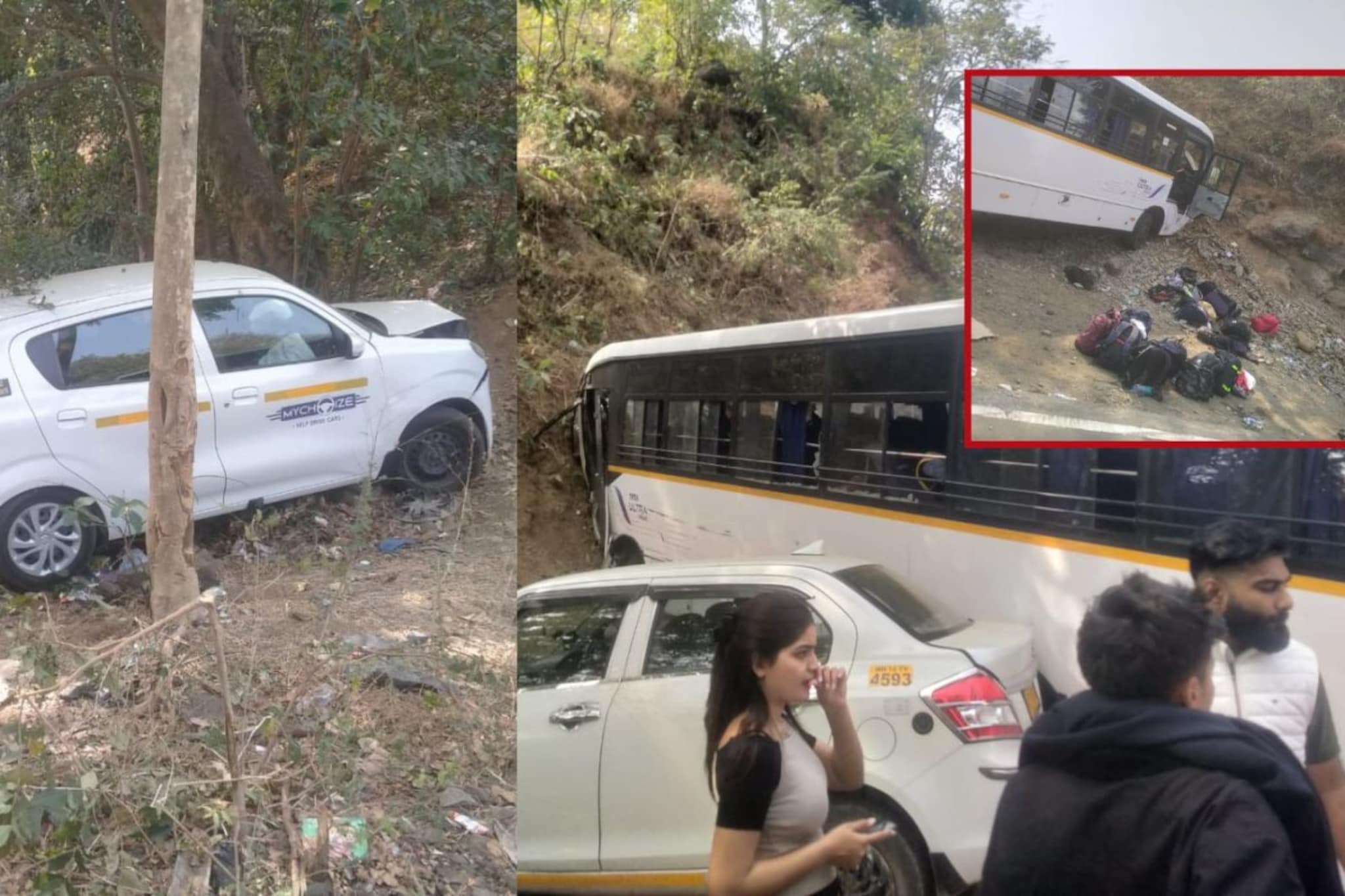 50 जणांना घेऊन जाणाऱ्या बसला ताम्हिणी घाटात भीषण अपघात, कारलाही उडवलं