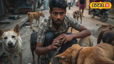 कुत्र्यांनी तरुणाच्या चेहऱ्याचे लचके तोडले (AI Image)