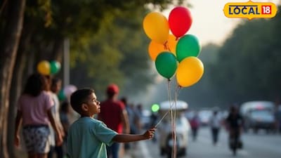 फुगे विकणाऱ्या चिमुकल्याचा अपघात (AI Image)