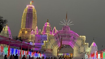 अंगारकी चतुर्थीनिमित्त प्रसिद्ध राजूर गणपती मंदिराला आकर्षक रोषणाई, पाहा Photos