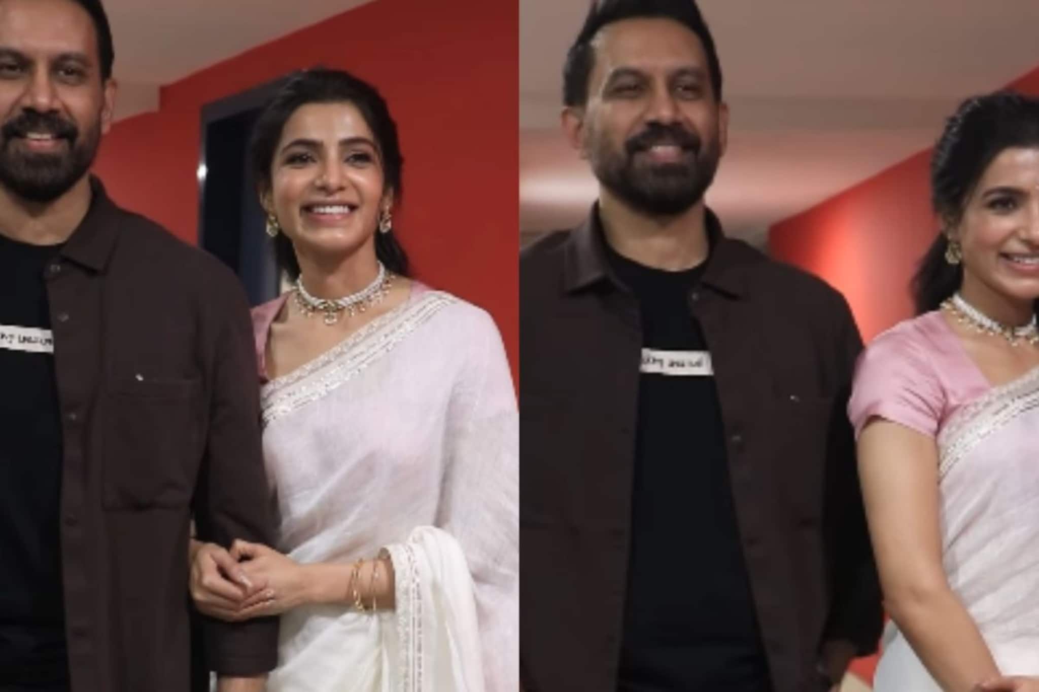 लग्नानंतर पहिल्यांदाच कॅमेऱ्यासमोर आली सामंथा; साडीतील लूकने वेधलं फॅनचं लक्ष लग्नानंतर पहिल्यांदाच कॅमेऱ्यासमोर आली सामंथा; साडीतील लूकने वेधलं फॅनचं लक्ष