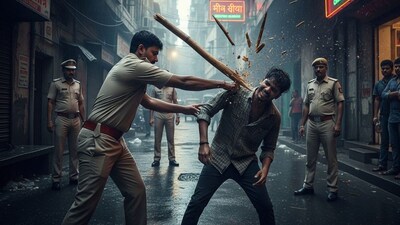 दारूसाठी पैसे नाकारल्याने तरुणाला पोलिसांनी काठी तुटेपर्यंत फोडलं!  छत्रपती संभाजीनगर हादरलं!