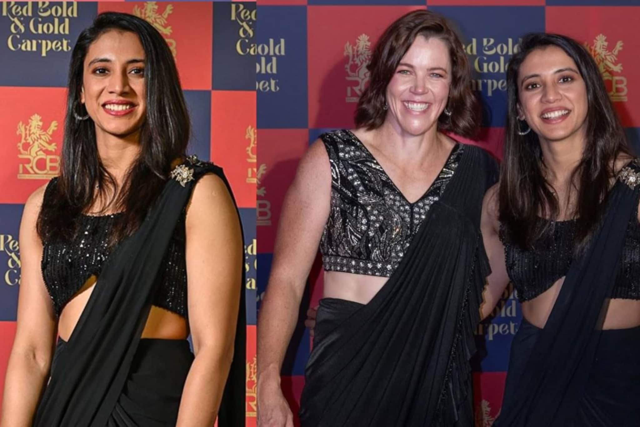 काय त्या अदा, काय ती स्टाईल, स्मृतीने मानधनाने काळ्या साडीत कहर केला, पाहा PHOTO