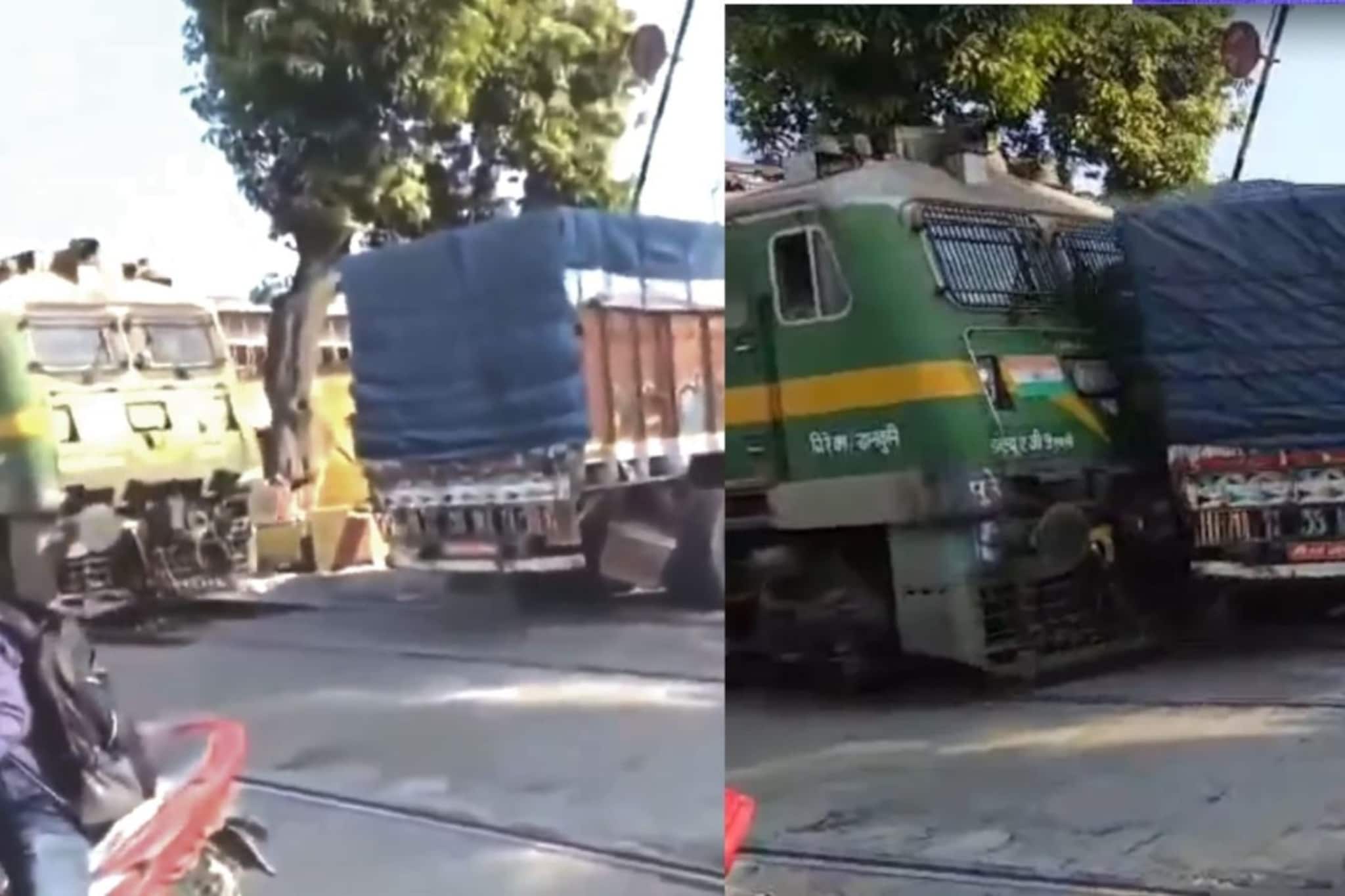 क्रॉसिंगमध्ये रुळावरच ट्रक अडकला अन् एक्स्प्रेस आली समोरून, धडकेचा LIVE VIDEO क्रॉसिंगमध्ये रुळावरच ट्रक अडकला अन् एक्स्प्रेस आली समोरून, धडकेचा LIVE VIDEO