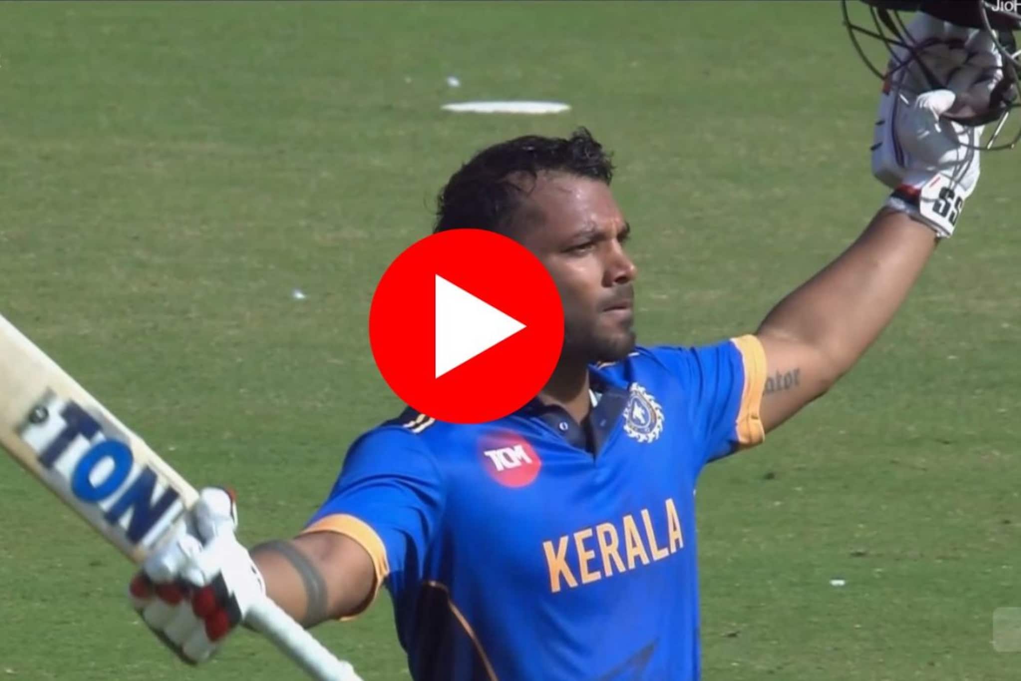 VIDEO : 174 बॉल 252 धावा,एकट्यानेच मॅच फिरवली, 14 सिक्स ठोकणारा विष्णू विनोद कोण