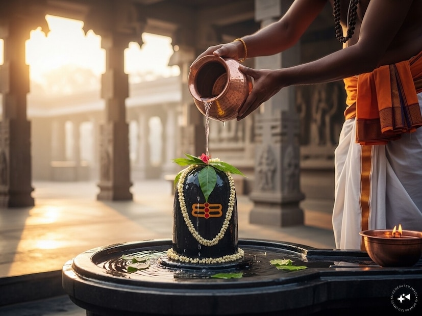 जलाभिषेक - महाशिवरात्रीच्या दिवशी सर्वात आधी शिवलिंगावर स्वच्छ पाणी अर्पण केलं जातं. जलाभिषेक केल्याने मनाला शांतता मिळते आणि नकारात्मक विचार दूर होतात, असं मानलं जातं. तांब्याच्या कलशातून पाणी अर्पण करणं अधिक शुभ समजलं जातं. जलाभिषेक - महाशिवरात्रीच्या दिवशी सर्वात आधी शिवलिंगावर स्वच्छ पाणी अर्पण केलं जातं. जलाभिषेक केल्याने मनाला शांतता मिळते आणि नकारात्मक विचार दूर होतात, असं मानलं जातं. तांब्याच्या कलशातून पाणी अर्पण करणं अधिक शुभ समजलं जातं.