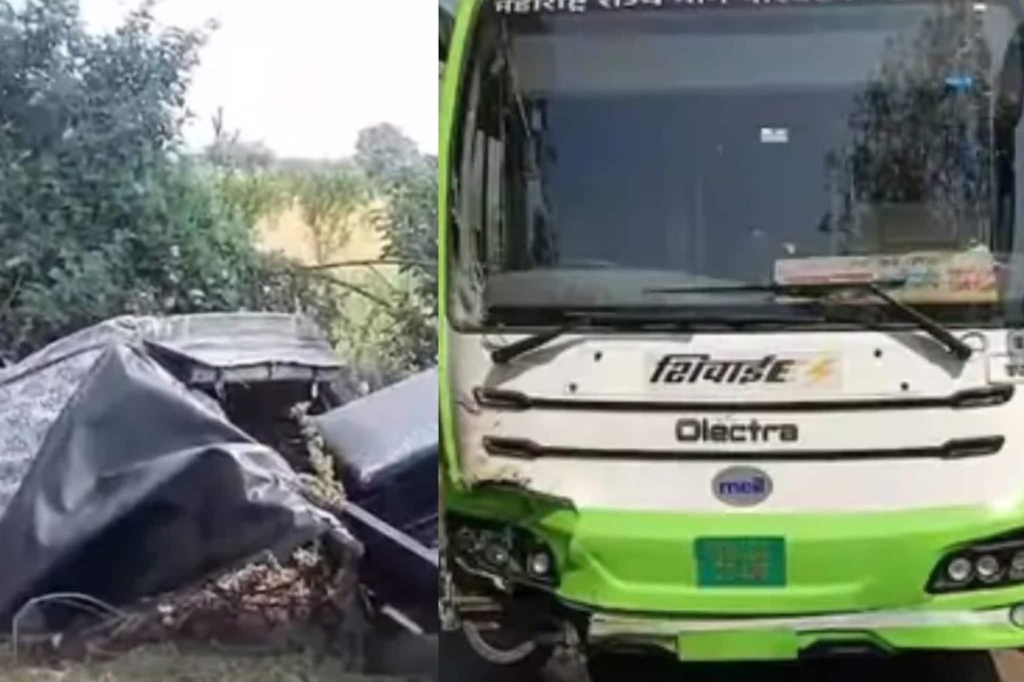 अमरावतीत एसटीच्या धडकेत ऑटोचे दोन तुकडे; शरीराचा चेंदामेंदा