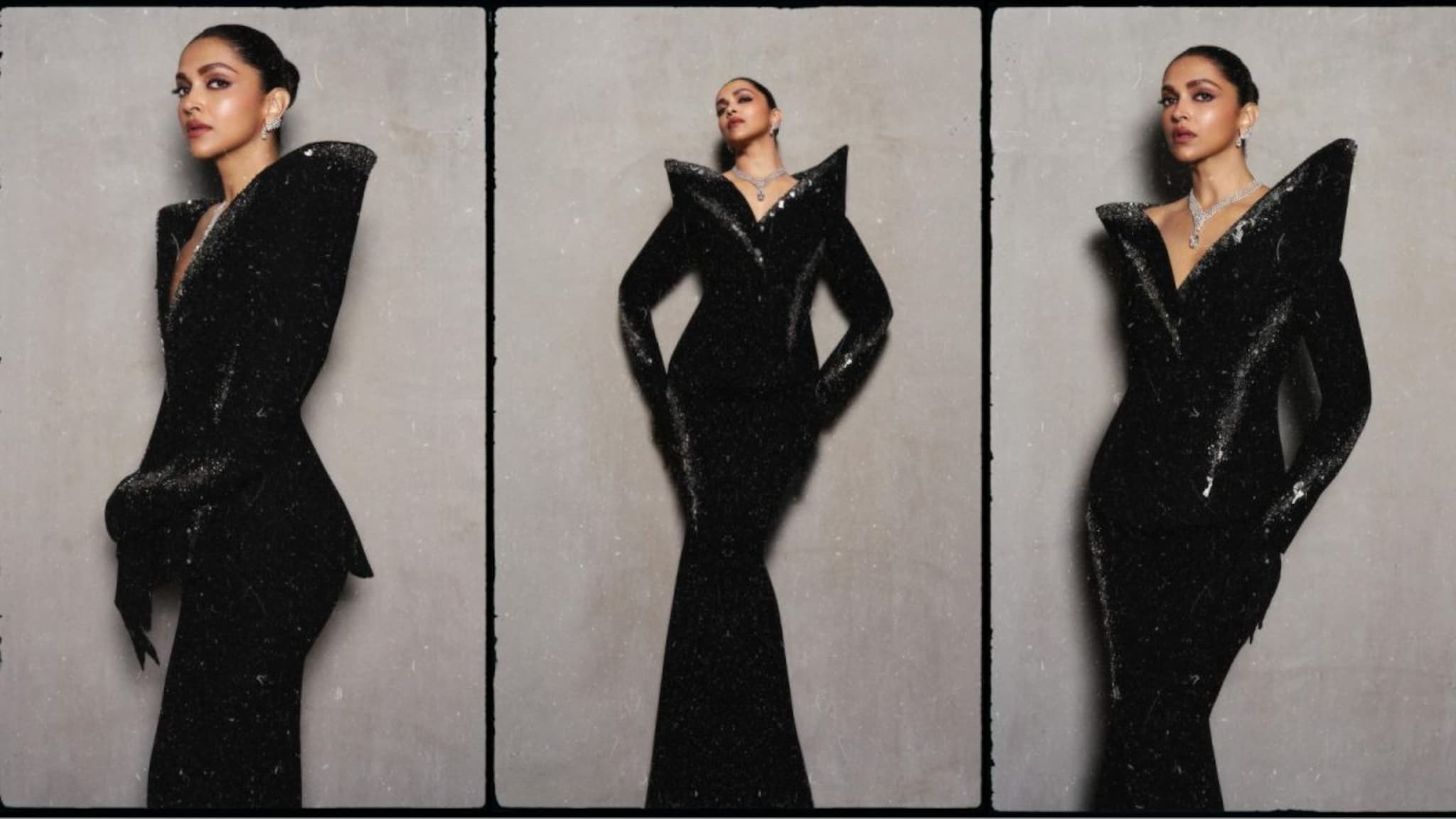 Deepika Padukone: ब्लॅक गाऊनमध्ये दीपिका पादुकोणचा किलर लूक, ग्लॅमरस अवतार पाहून फॅन्स फिदा