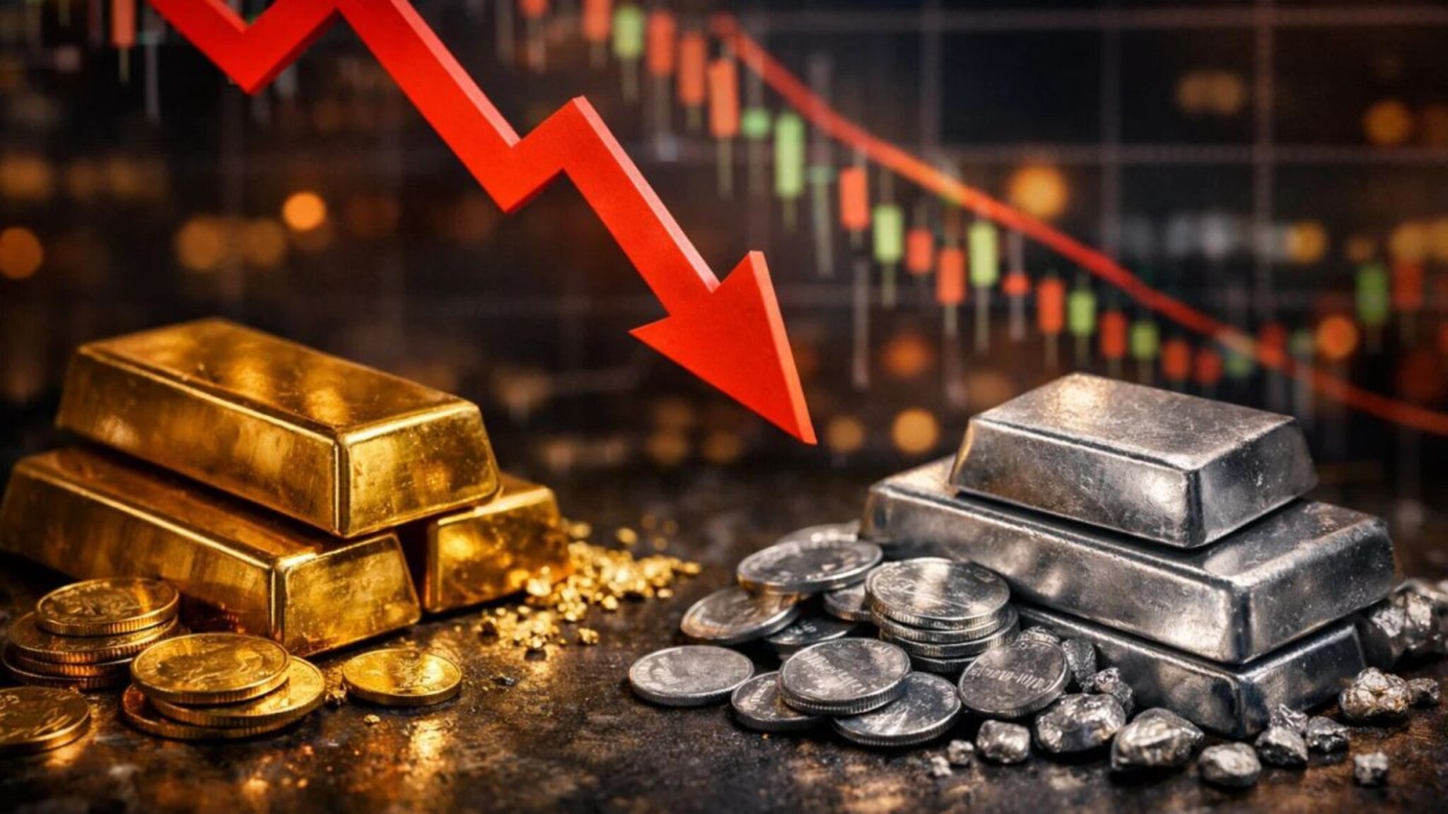 मेटल मार्केटमध्ये महाभूकंप, सोने धडाधड घसरले, चांदीच्या भावात धक्कादायक बदल; गुंतवणूकदारांच्या काळजाचा ठोका चुकला