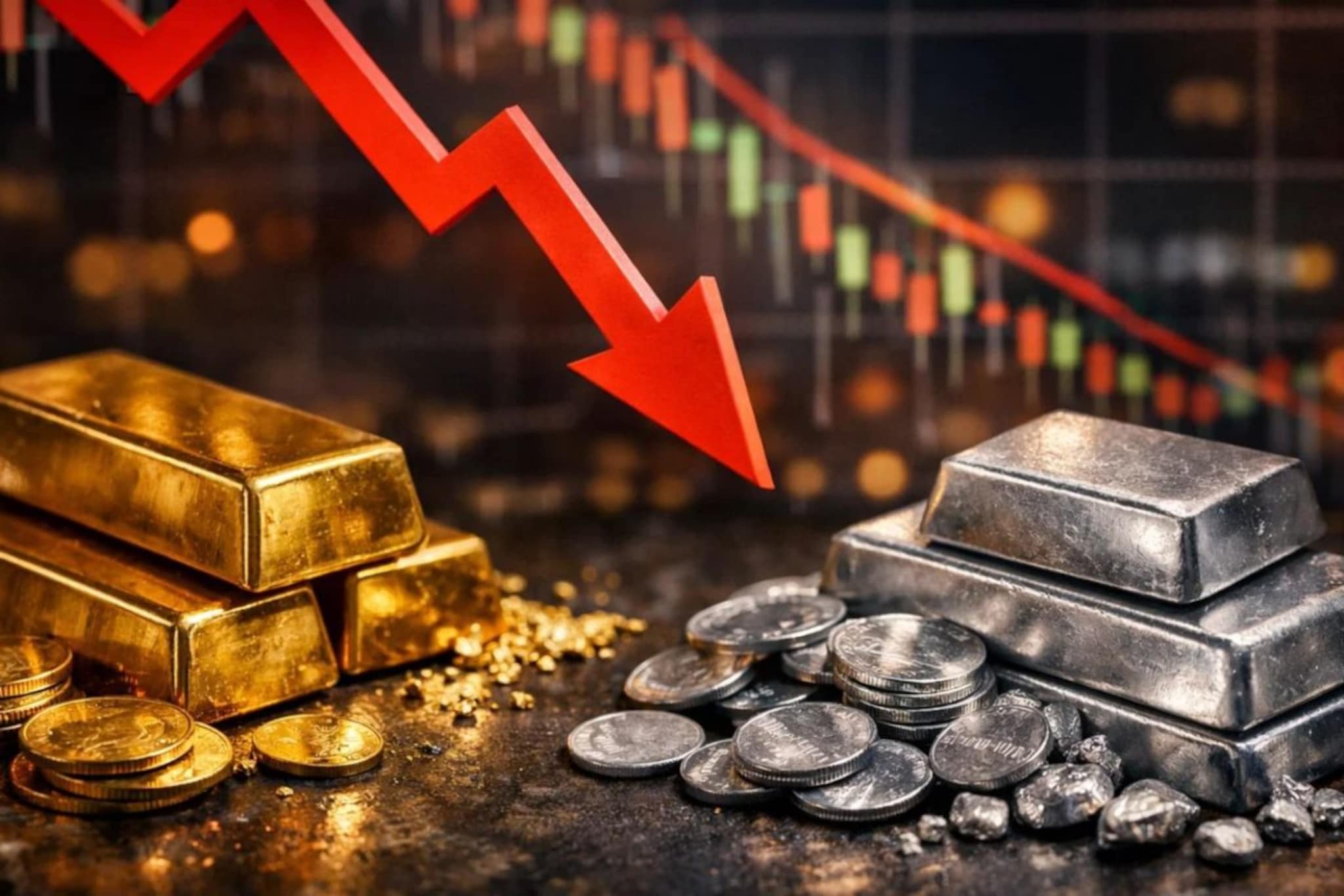 मेटल मार्केटमध्ये महाभूकंप, सोने धडाधड घसरले, चांदीच्या भावात धक्कादायक बदल; गुंतवणूकदारांच्या काळजाचा ठोका चुकला