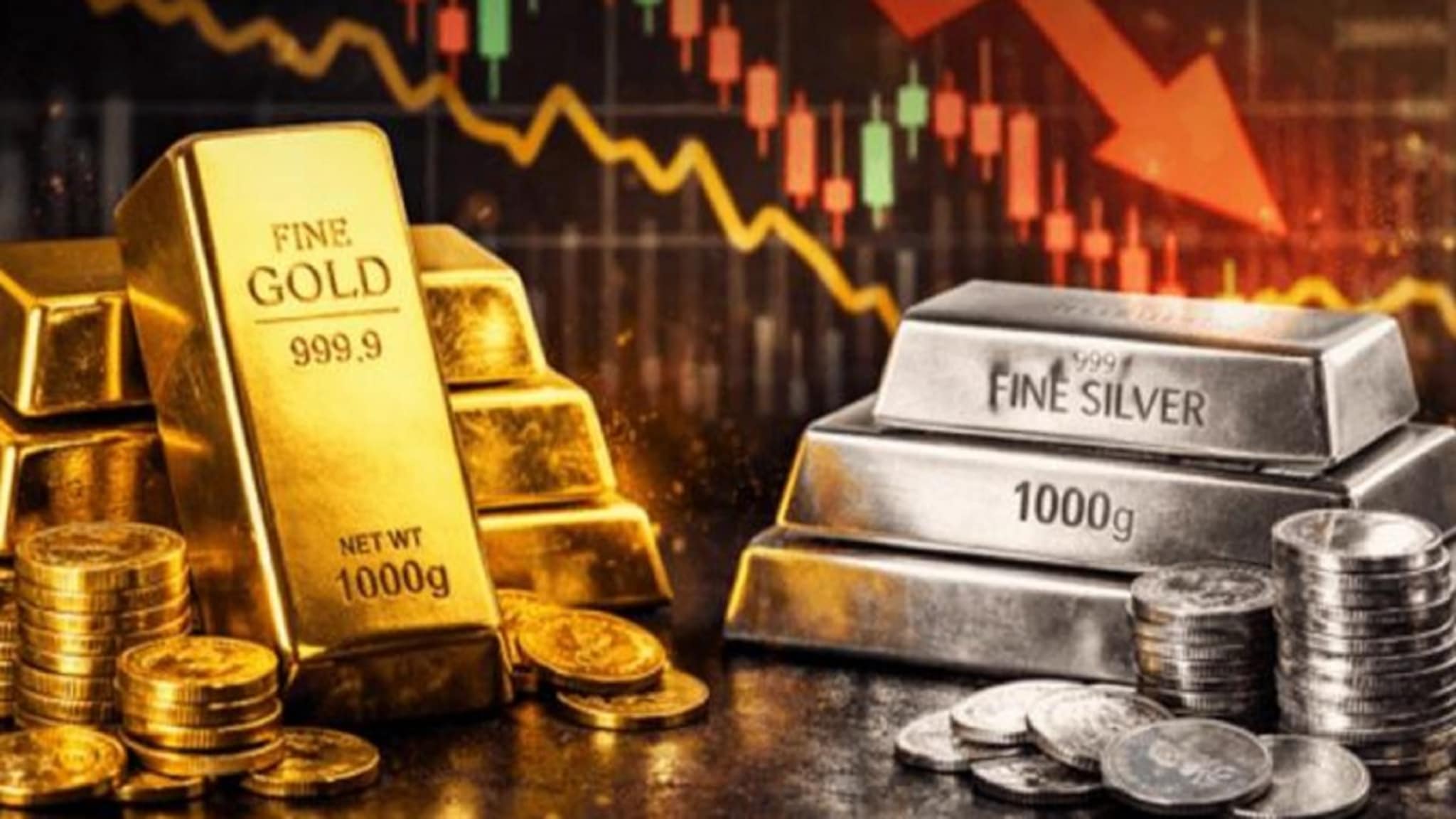 Gold-Silver Prices Crash: सोनं-चांदीच्या किंमतीत घसरण सुरुच! पाहा आज कितीने कमी झाले भाव