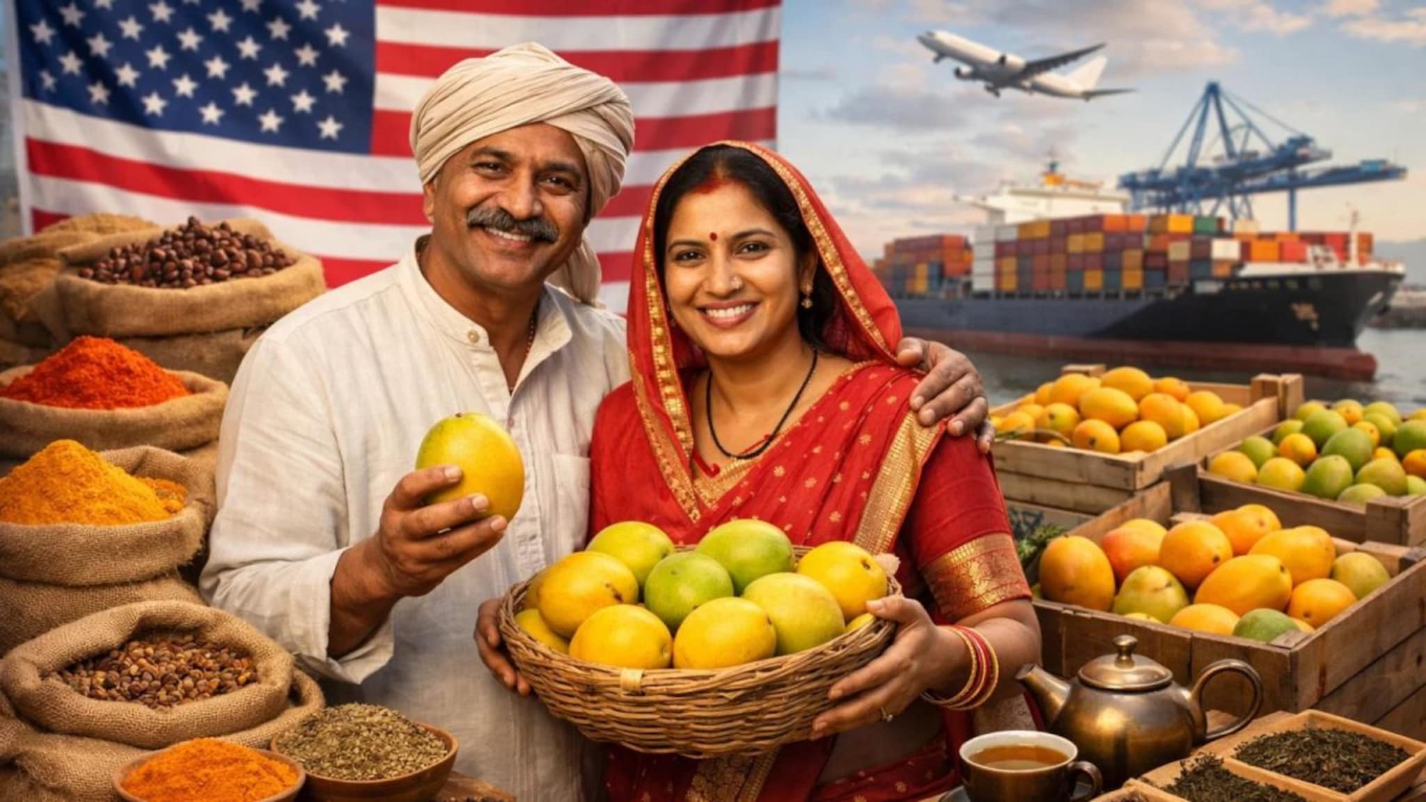 India-US Trade Deal: भारतीय शेतकऱ्यांची अमेरिकन मार्केटमध्ये 'लॉटरी'; मसाले, आंबे अन् चहा निर्यातीवर 'झिरो टॅरिफ'