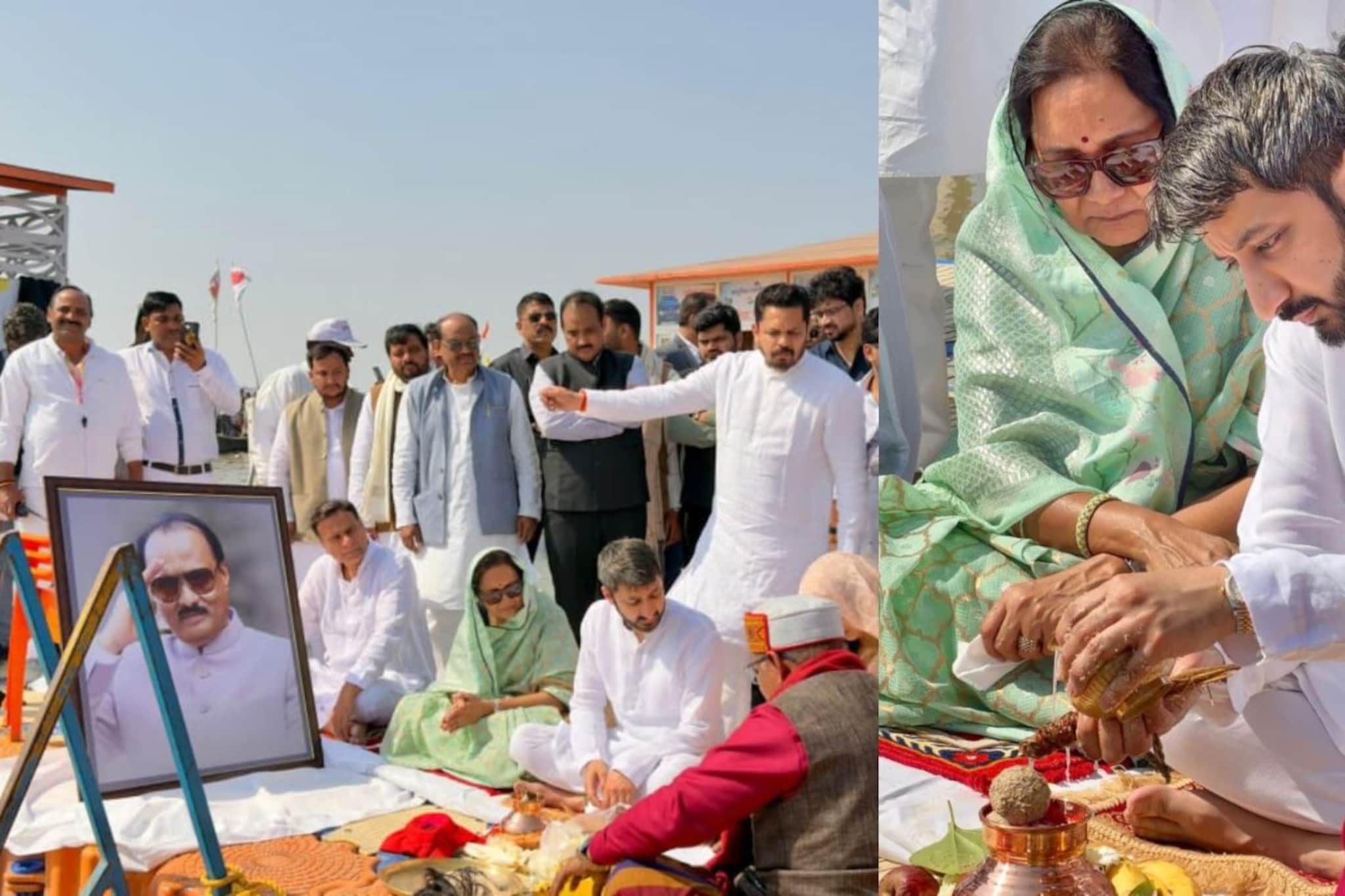 प्रयागराजच्या त्रिवेणी संगमावर अजितदादांच्या अस्थींचे विसर्जन, जय पवार भावुक