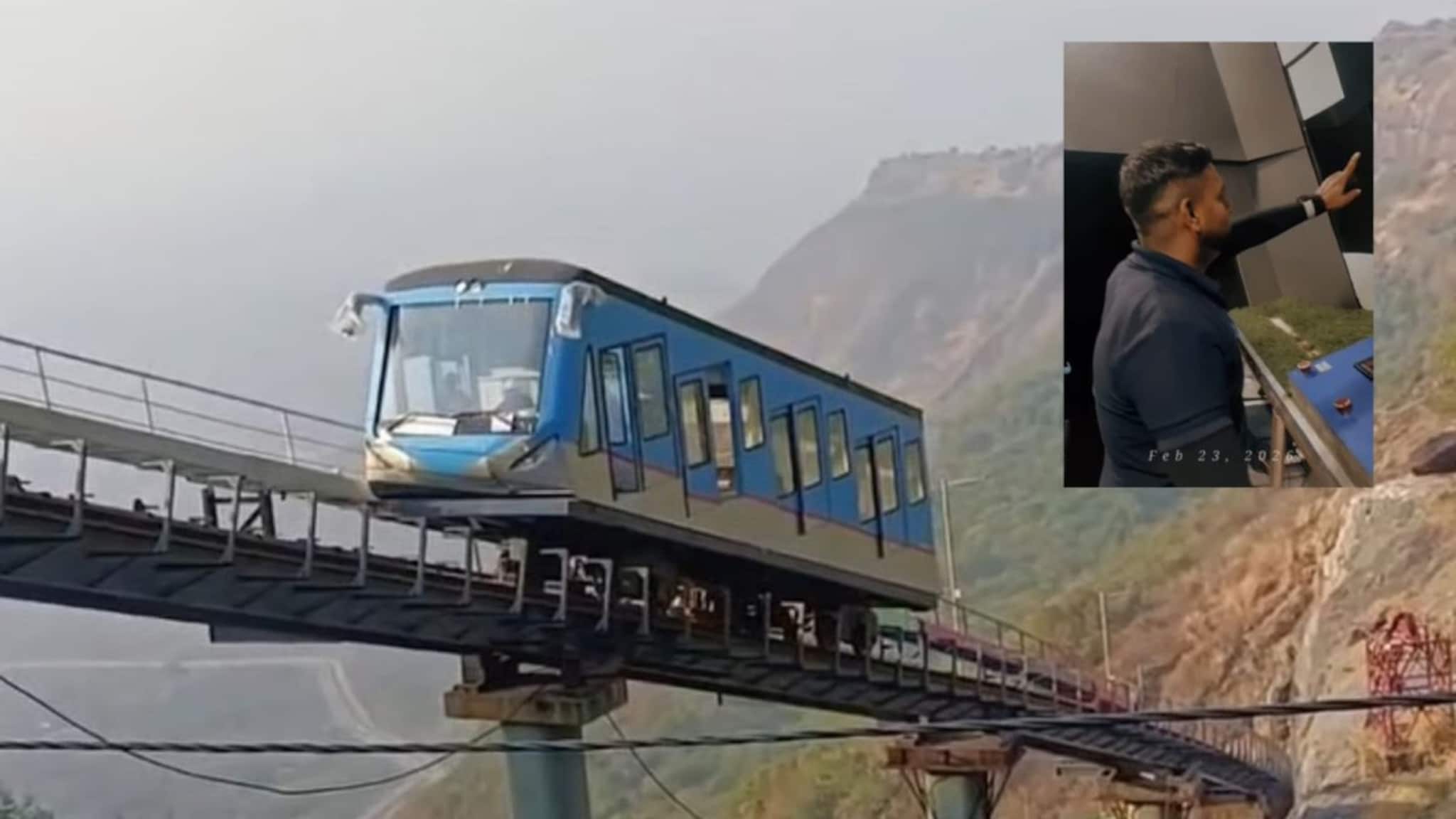 मलंगगडावर फ्युनिकुलर ट्रॉलीमध्ये धक्कादायक प्रकार, VIDEO व्हायरल, 'तो' तरुण कोण?