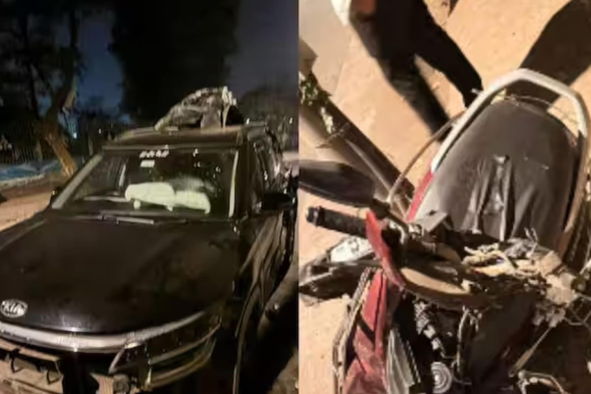 धनिक बापाचा अल्पवयीन मुलगा मुंबईच्या रस्त्यावर सुसाट!  Kia ने स्कुटीला चिरडलं