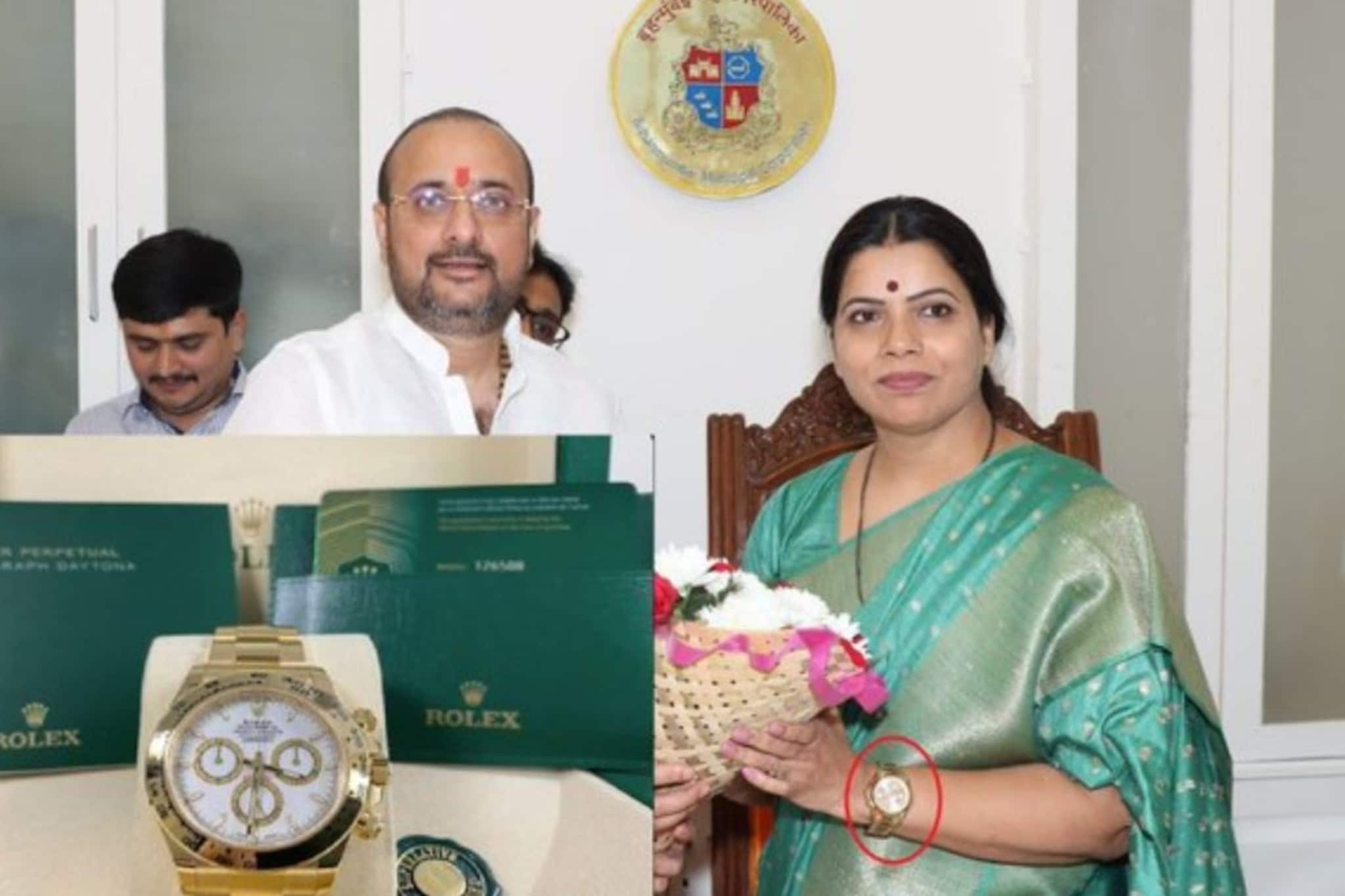मुंबईच्या महापौरांच्या हातात 1 कोटींचं Rolex घड्याळ? तावडेंनी खरा फोटोच दाखवला