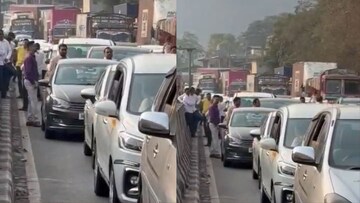 पुणे मुंबई एक्सप्रेस वे वर पुन्हा वाहतूक कोंडी, लांबच लांब वाहनांच्या रांगा