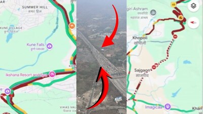 मुंबई पुणे एक्सप्रेस वे वागतूक कोंडी- फोटो