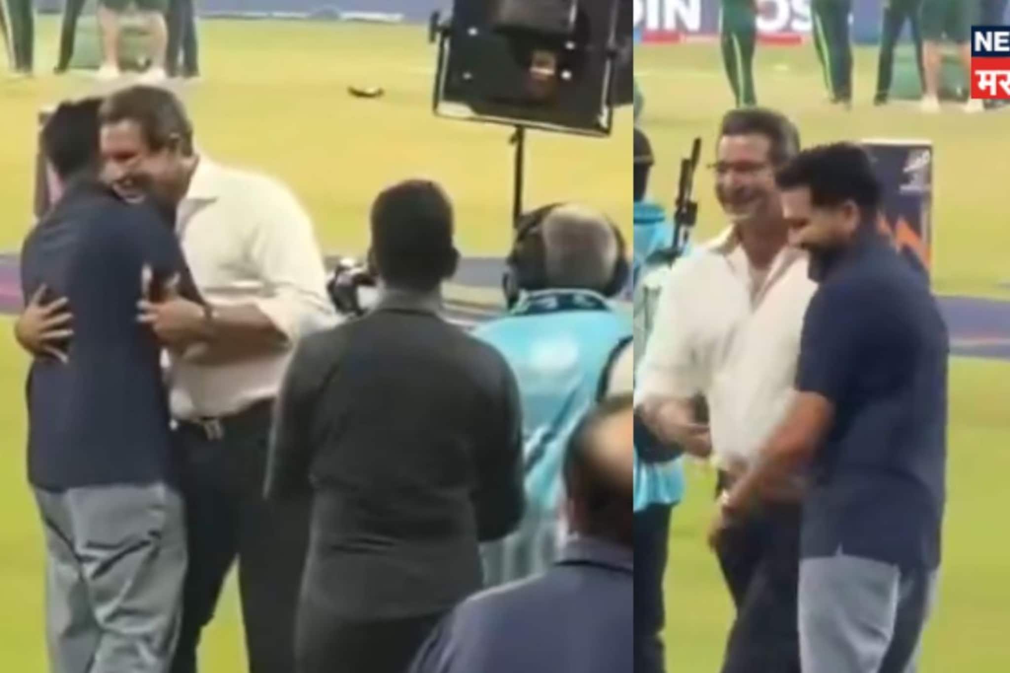 Rohit Sharma : वसीम अक्रमला पाहताच हिटमॅनने घेतली गळाभेट, पाहा Video Rohit Sharma : वसीम अक्रमला पाहताच हिटमॅनने घेतली गळाभेट, पाहा Video