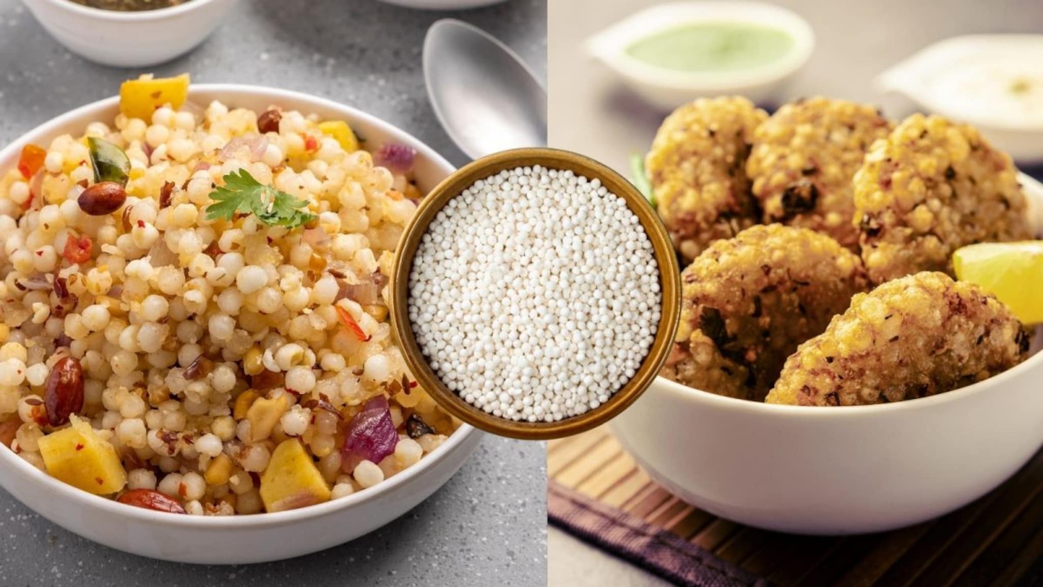 Sabudana : साबुदाणा भिजत घालायला विसरलात; कच्च्या साबुदाण्यापासून अशी बनवा खिचडी आणि वडा