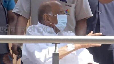 Sharad Pawar Discharged: Hundreds Gather, Greeted with a Glance, Exclusive Video