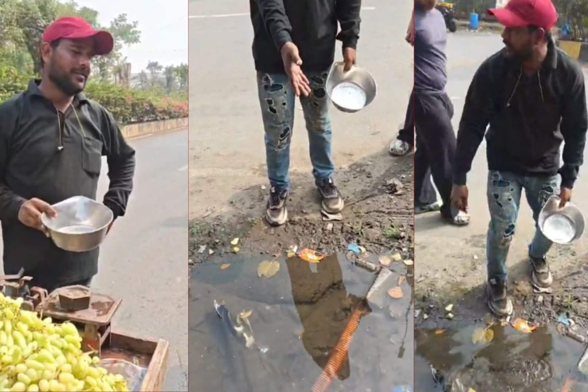 विरार हादरलं! चक्क 'गटाराच्या' पाण्याने धुतली जात आहेत सफरचंद, व्हिडीओ व्हायरल विरार हादरलं! चक्क 'गटाराच्या' पाण्याने धुतली जात आहेत सफरचंद, व्हिडीओ व्हायरल