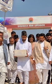 प्रयागराजच्या त्रिवेणी संगमावर अजितदादांच्या अस्थींचे विसर्जन, जय पवार भावुक