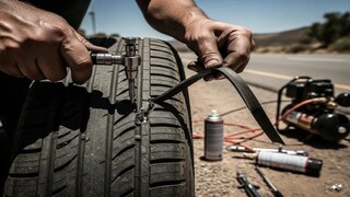 कार टायर पंक्चर 