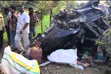 Maruti Swift कारचा भयानक अपघात, पलटली अन् चुराडा झाला, 2 जणांचा मृत्यू, हिंगोलीतील घटना