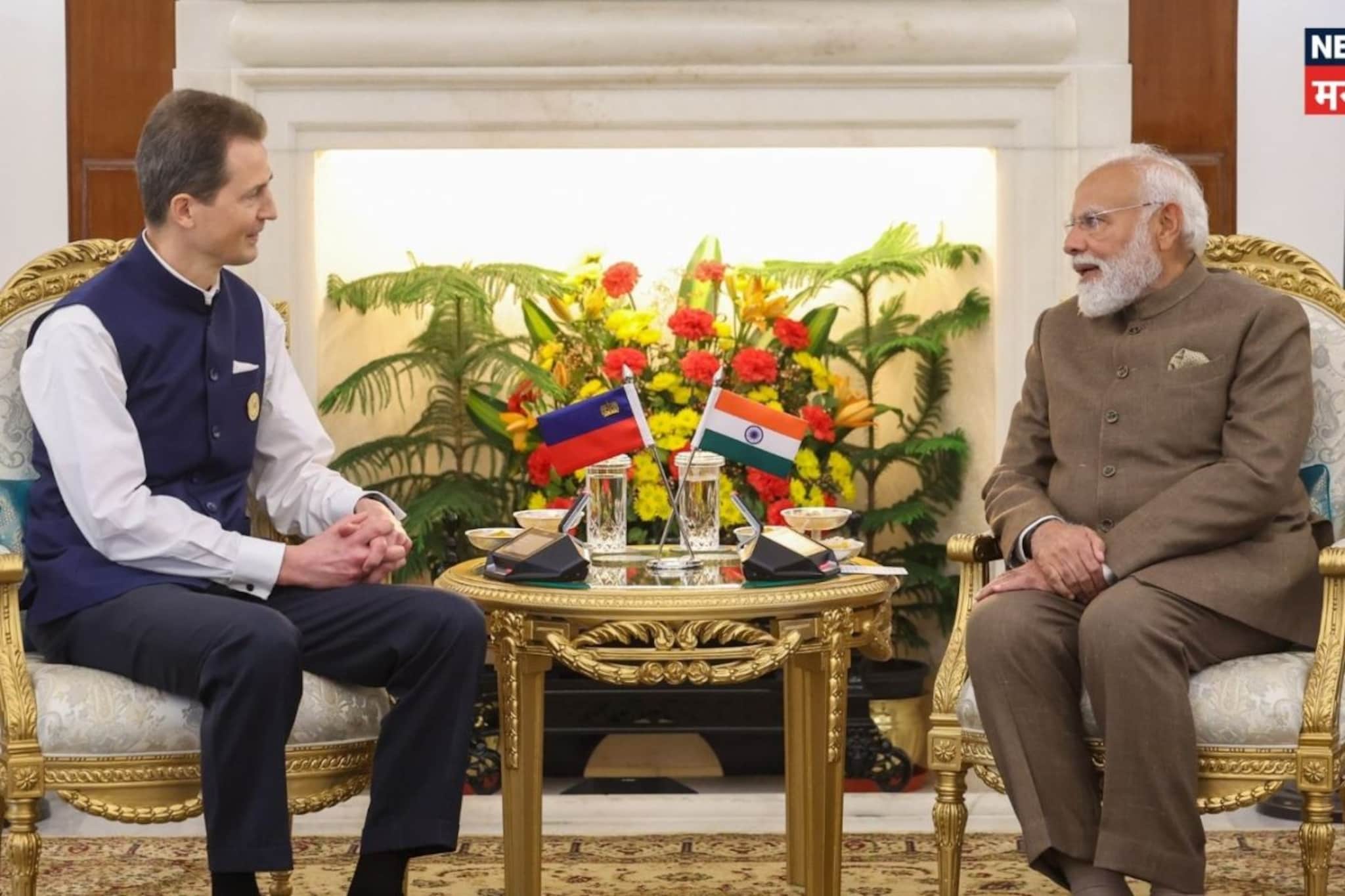 नरेंद्र मोदी-प्रिन्स अलोइस यांची भारत-लिकटेंस्टाईन संबंध मजबूत करण्यासाठी भेट
