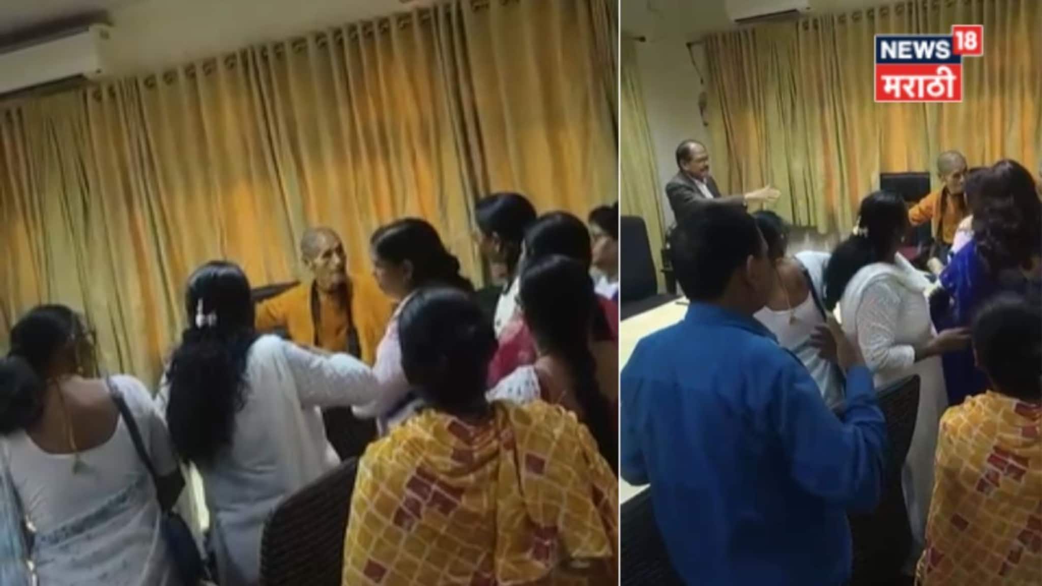 नागपुरातील दीक्षाभूमीच्या अध्यक्षांनी महिलेवर उगारला हात, धक्कादायक घटनेचा VIDEO