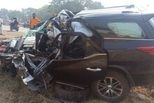 फॉर्च्युनरची फक्त चाकं उरली, भयानक अपघातात नेमबाजाचा जागीच मृत्यू, घटनास्थळाचे PHOTOS