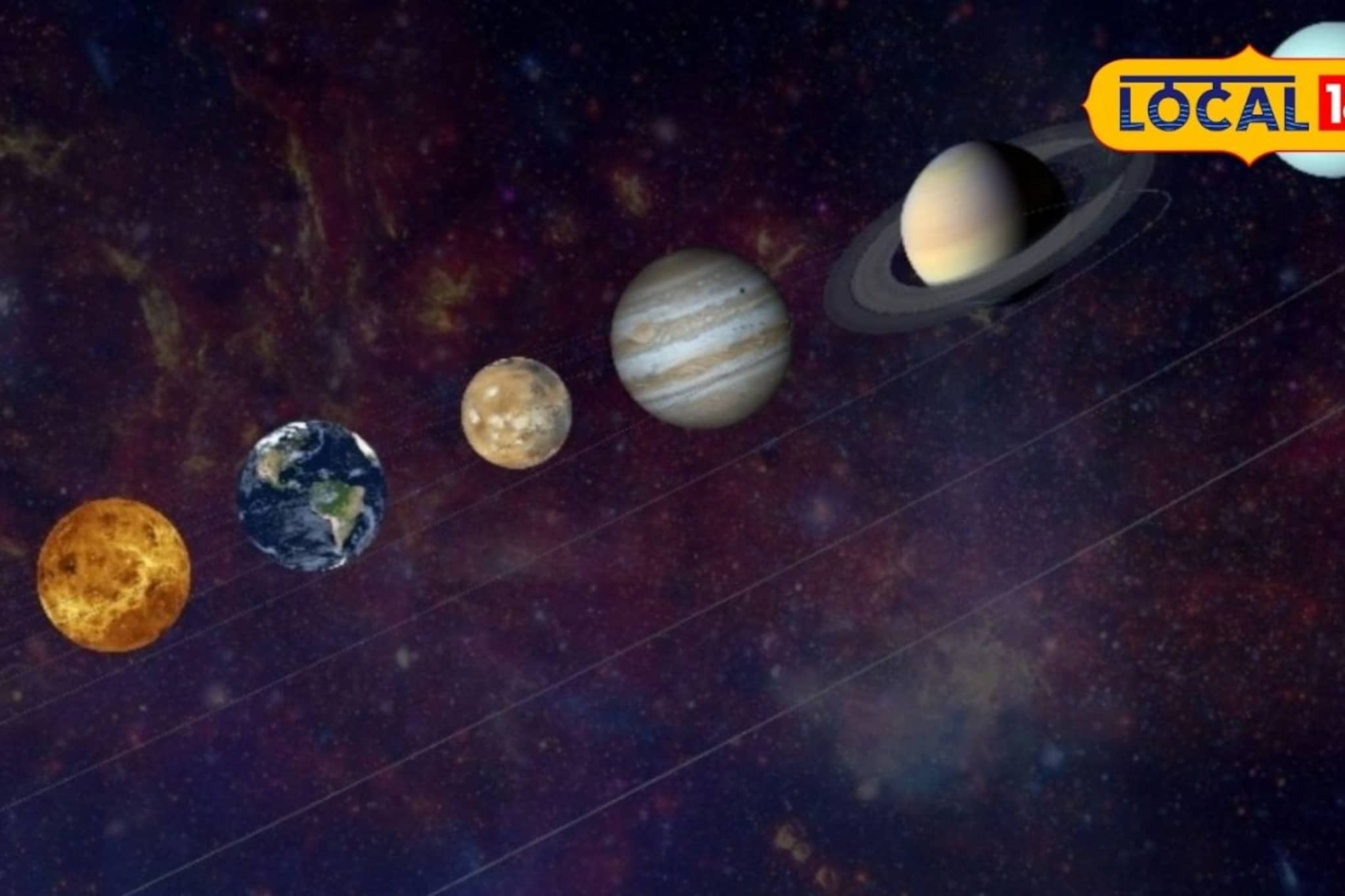 आकाशात अद्भुत खगोलीय नजारा! सूर्यास्तानंतर 6 ग्रह एका रेषेत दिसणार, कसं पाहायचं? आकाशात अद्भुत खगोलीय नजारा! सूर्यास्तानंतर 6 ग्रह एका रेषेत दिसणार, कसं पाहायचं?