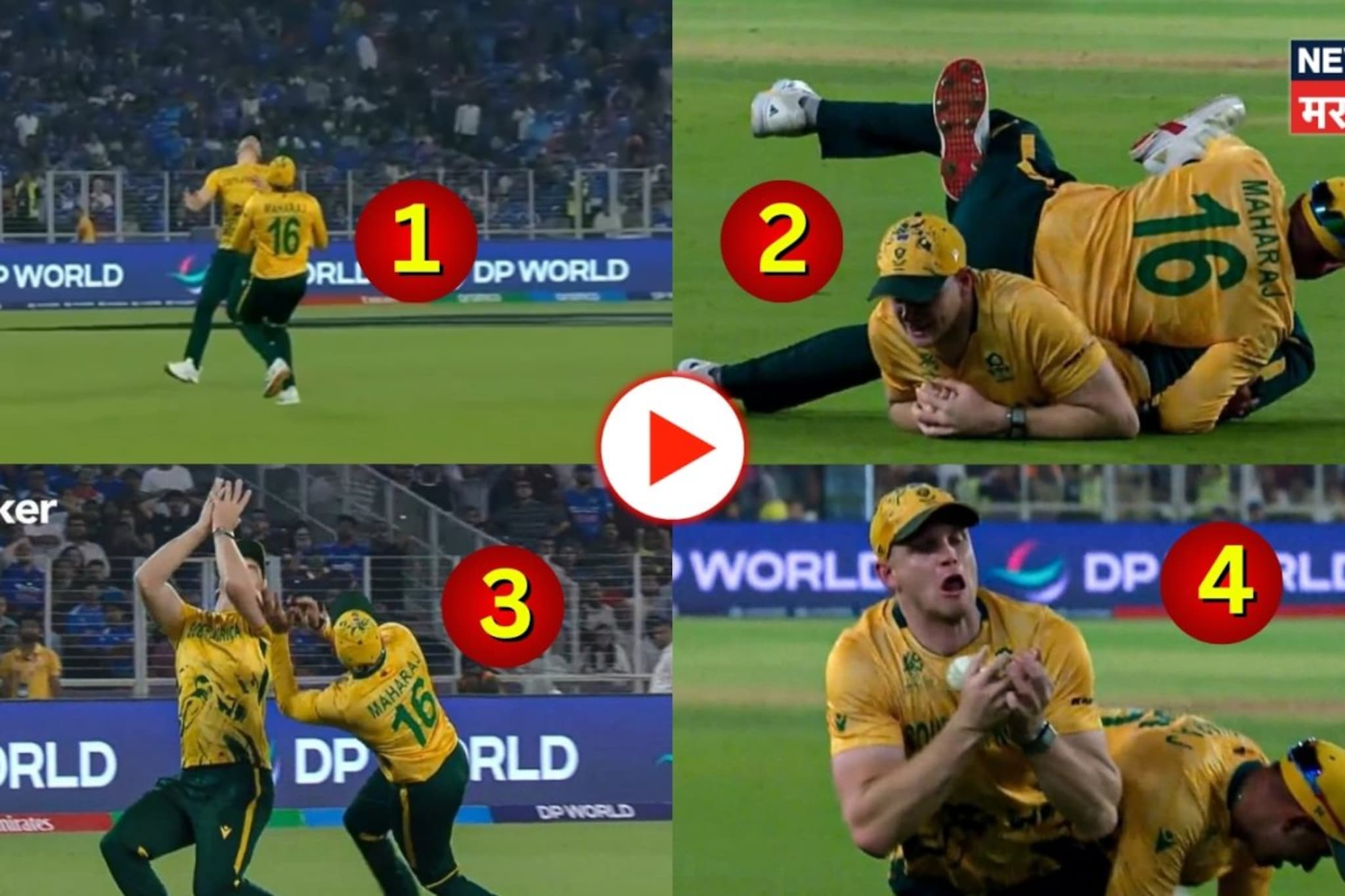 कॅचसाठी दोघं धावले, अंगावर पडले, तरी बॉल सोडला नाही... आफ्रिकेची थरारक फिल्डिंग कॅचसाठी दोघं धावले, अंगावर पडले, तरी बॉल सोडला नाही... आफ्रिकेची थरारक फिल्डिंग