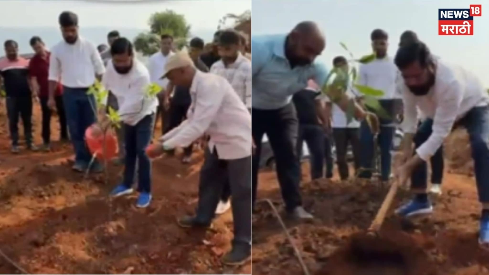 Video: उपमुख्यमंत्री शिंदे दरे गावी, हातात फावडे घेऊन उतरले शेतात 