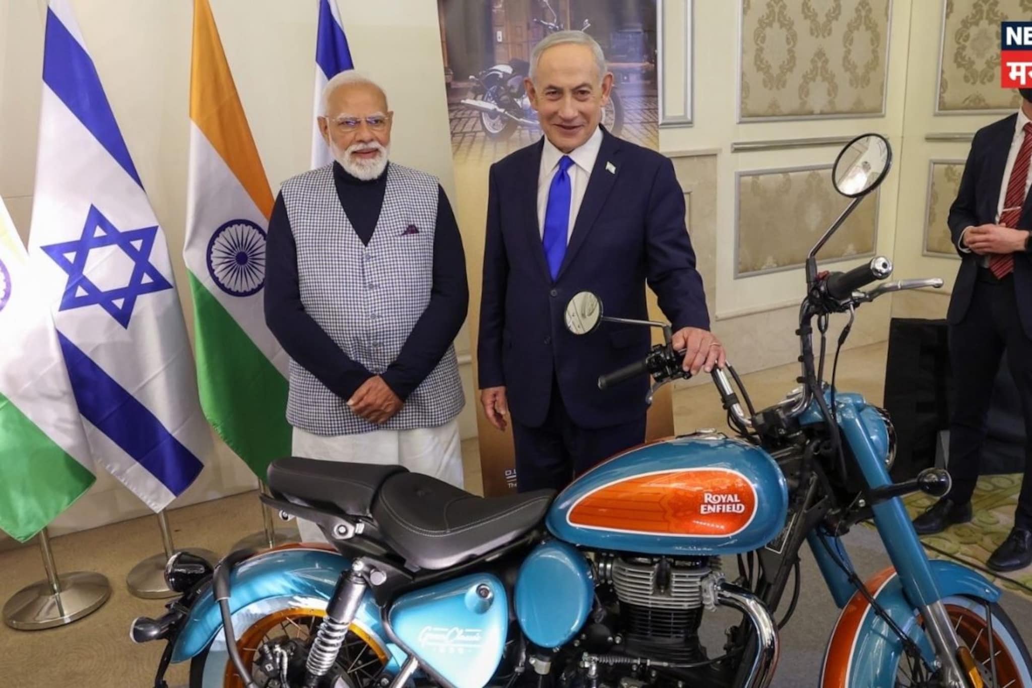 नरेंद्र मोदी आणि नेतान्याहू भारत-इस्रायल नवोन्मेष प्रदर्शनात