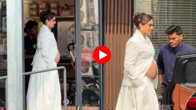 सोनम कपूर ने मुंबई में फ्लॉन्ट किया बेबी बंप, जुड़वा बच्चों की अटकलें तेज.